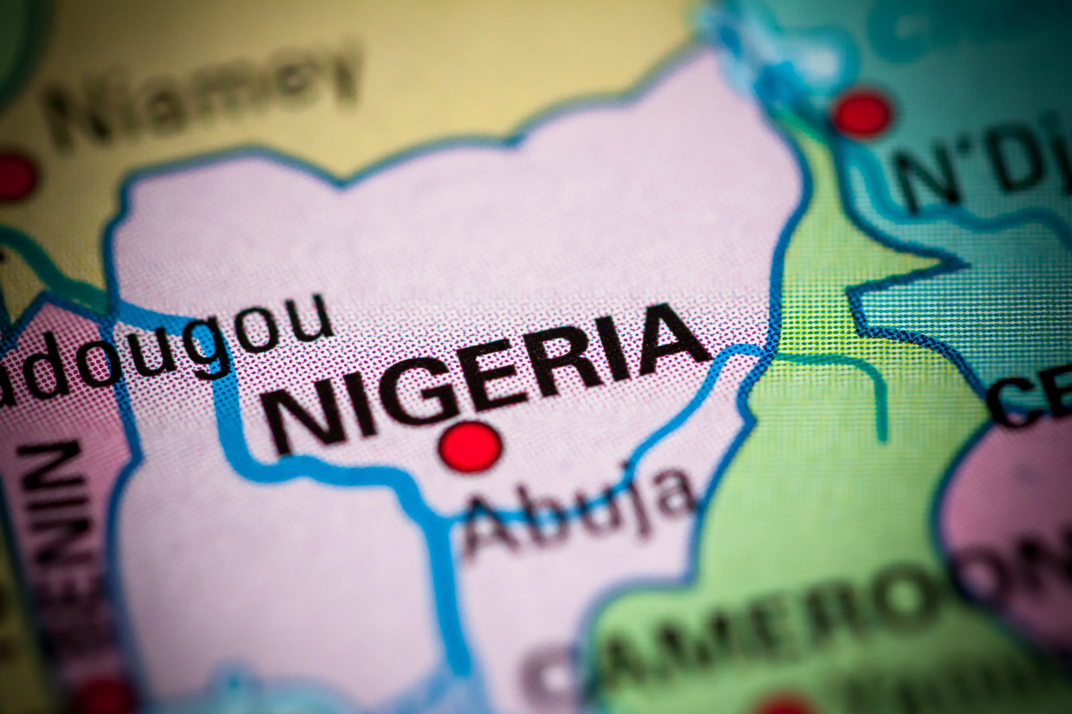 Carte du Nigeria. Shutterstock