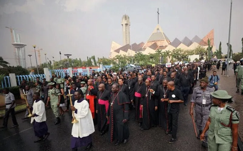 Les évêques catholiques mènent une manifestation contre les meurtres de Nigérians à Abuja, au Nigeria, le 1er mars 2020. CNS/Afolabi Sotunde, Reuters