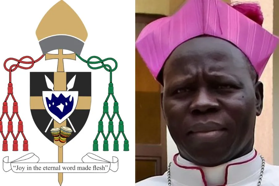 Les armoiries du cardinal désigné, Mgr Stephen Ameyu Martin Mulla, de l'archidiocèse de Juba, au Soudan Sud. Crédit : ACI Africa/Eye Radio / 