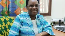 Sœur Jacinta Ondeng de la Congrégation des sœurs scolaires de Notre-Dame (SSND) dans les bureaux de Solidarité avec le Soudan Sud à Juba, au Soudan du Sud, le 15 septembre 2023. Crédit : ACI Afrique / 