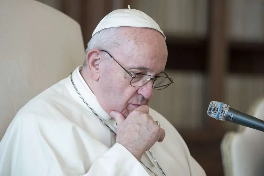Le pape François lors de l'audience générale du mercredi 11 novembre 2020. Vatican Media/CNA.