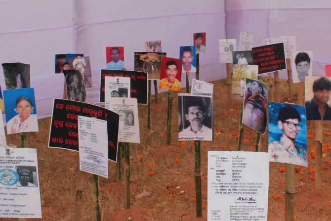 Photos de chrétiens martyrs lors d'un événement public à Bhubaneswar en 2010. | Crédit photo : Anto Akkara