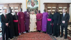 Les chefs d'église du Soudan du Sud avec le Pape François à Rome. Crédit : Vatican Media / 