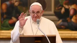 Le Pape François prononce l'Angélus depuis le Palais Apostolique. Crédit : Vatican Media/CNA. / 