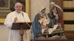 Le pape François prononce le discours de l'Angélus le 1er janvier 2021. / Vatican Media.