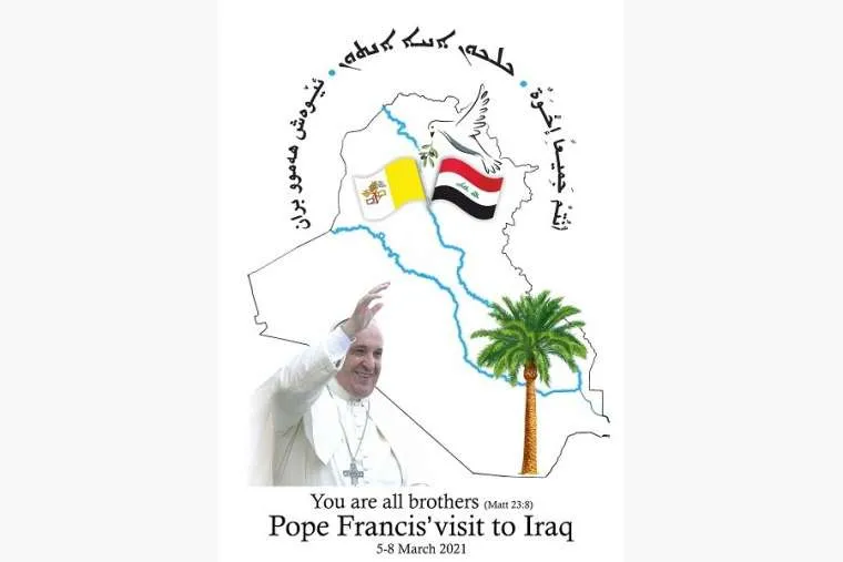 Le logo officiel de la visite du pape François en Irak. Saint-Adday.