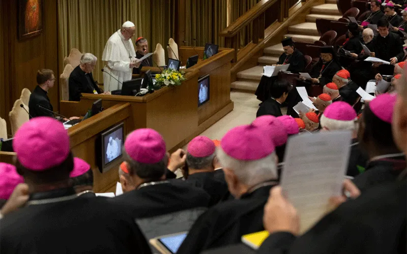 Le Pape François lors de la réunion sur la "Protection des mineurs dans l'Eglise", qui a eu lieu du 21 au 24 février 2019 au Vatican / Vatican News