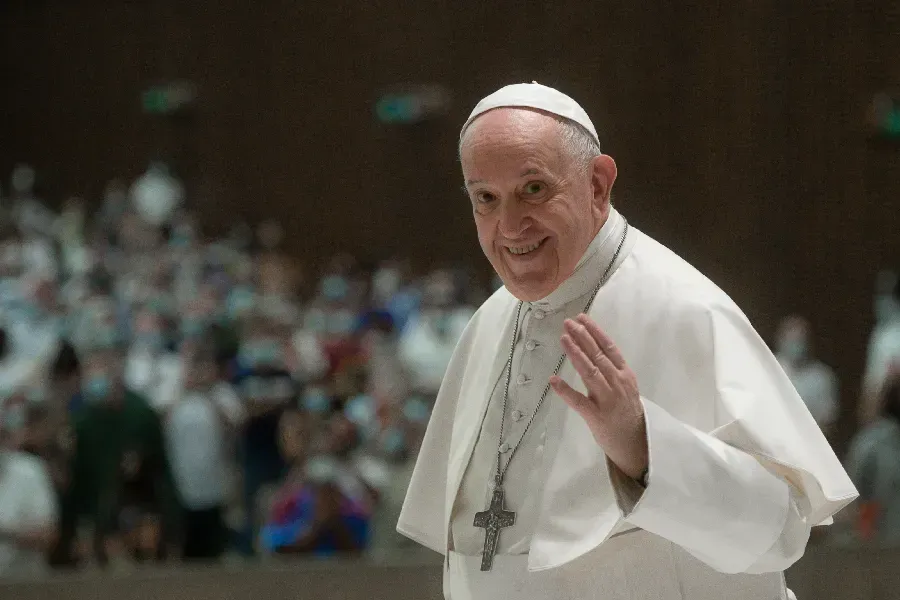 Le pape François lors de l'audience générale du 18 août 2021. Médias du Vatican