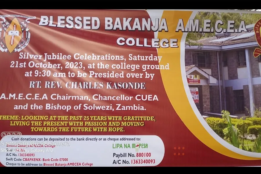Une affiche annonçant le jubilé d'argent du séminaire Bienheureux Bakanja. Crédit : AMECEA