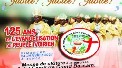 Une affiche annonçant la messe de clôture des 125 ans d'évangélisation en Côte d'Ivoireprévue le 24 janvier. / Radio Espoir Côte d'Ivoire