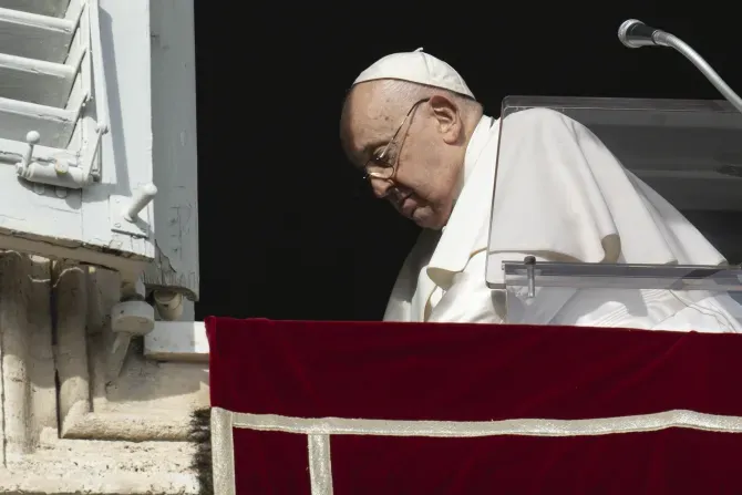 Le pape François apparaît à la fenêtre du Palais apostolique pour prononcer son discours de l'Angélus du dimanche, le 14 janvier 2024. | Vatican Media