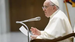 Le pape François s'exprime lors de l'audience générale du 23 août 2023. | Vatican Media / 