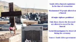 Les directives pour les funérailles en Afrique du Sud. / Domaine public