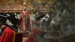 Le pape François célèbre la messe du dimanche des Rameaux à la basilique Saint-Pierre le 28 mars 2021. / Vatican Media