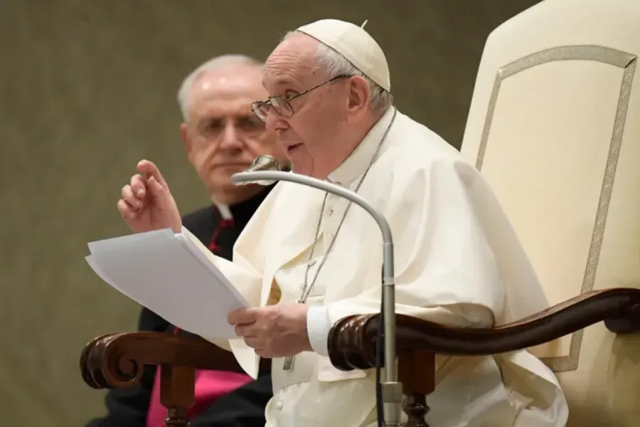 L'audience générale du Pape François dans la salle Paul VI au Vatican, le 16 février 2022. Vatican Media.
