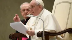 L'audience générale du Pape François dans la salle Paul VI au Vatican, le 16 février 2022. Vatican Media. / 