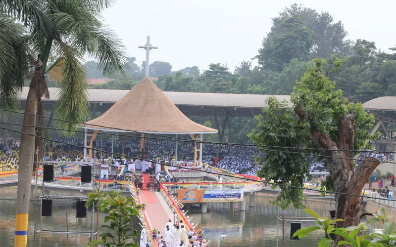 Sanctuaire catholique des martyrs ougandais de Namugongo a Kampala, lors de la conclusion du jubilé d'or du SCEAM en juillet 2019. ACI Afrique