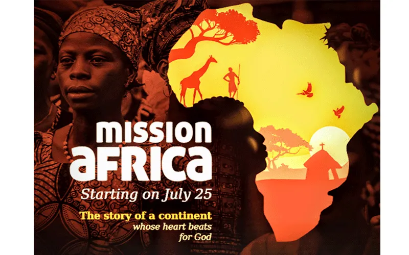 Une affiche promouvant l'émission Mission Afrique qui sera diffusé à partir du 25 juillet. Shalom World