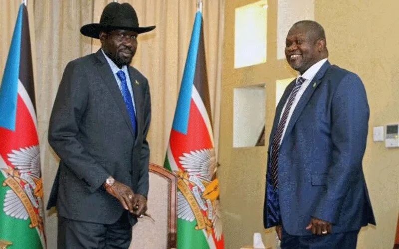 Le président Salva Kiir (à gauche) et le vice-président Riek Machar (à droite). / Domaine public