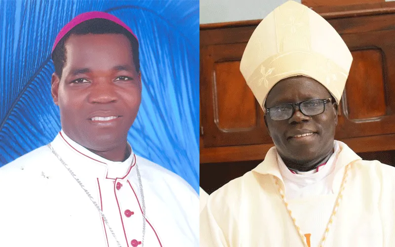 Mgr Stephen Ameyu (à droite) de l'archidiocèse de Juba et Mgr Eduardo Hiiboro Kussala du diocèse de Tombura-Yambio, au  Soudan du Sud. Domaine public