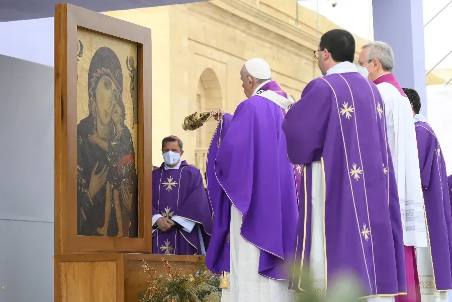 Le pape François célèbre la messe aux Greniers à Floriana, Malte, le 3 avril 2022. Vatican Media.