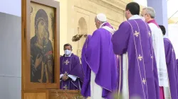 Le pape François célèbre la messe aux Greniers à Floriana, Malte, le 3 avril 2022. Vatican Media. / 