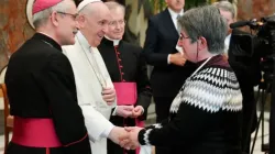 Le pape François rencontre une délégation du mouvement d'Action catholique française au Vatican, le 13 janvier 2021. Vatican Media. / 