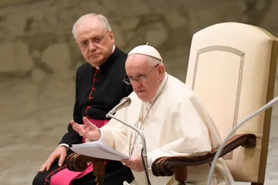 L'audience générale du Pape François dans la salle Paul VI au Vatican, le 26 janvier 2022. Vatican Media. / 
