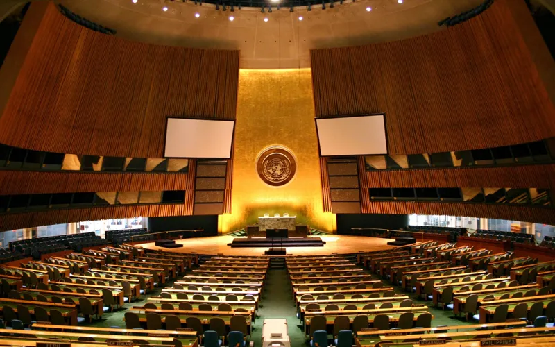 La salle de l'Assemblée générale de l'ONU. Crédit : CitizenGO Africa
