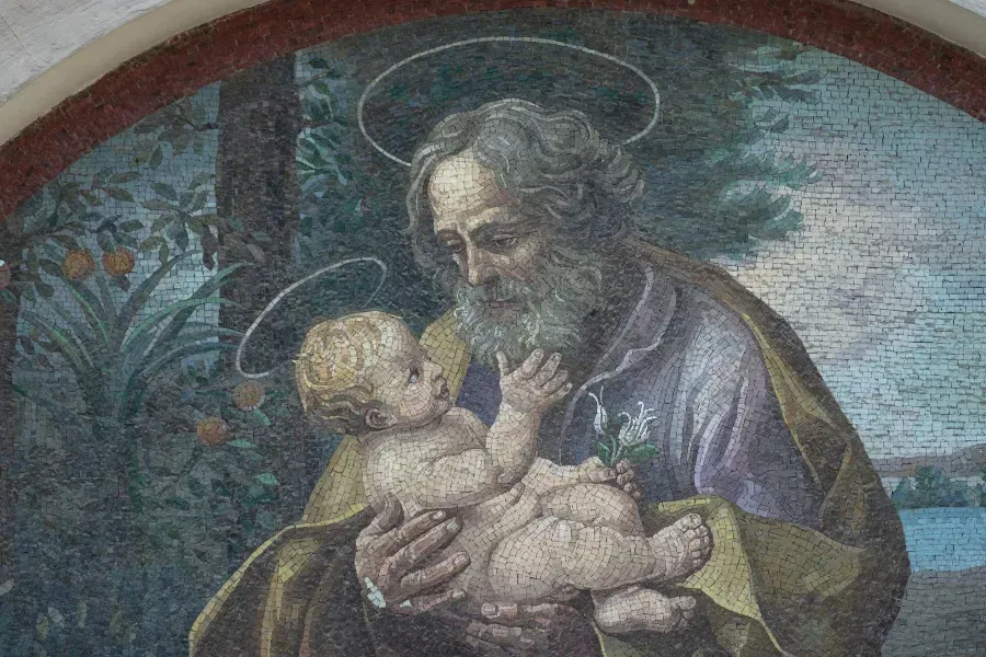 Une peinture murale de Saint Joseph à San Giuseppe al Trionfale à Rome. Daniel Ibáñez/CNA.