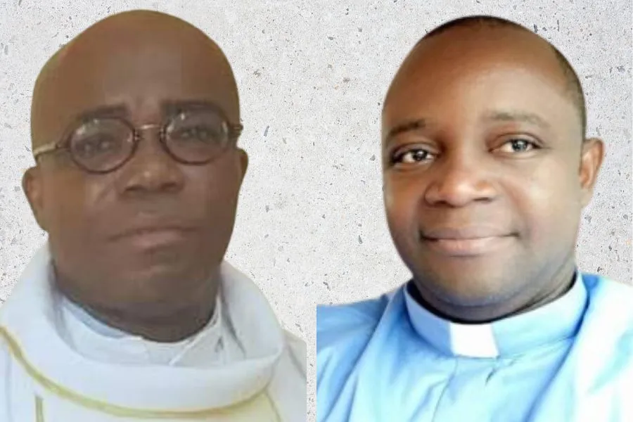 Mgr. Lénard Ndjadi Ndjate (à droite) et Mgr. Honoré Beugré Dakpa (à gauche). Crédit : Photo de courtoisie