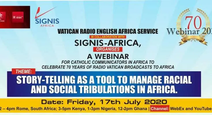 Une affiche pour la célébration virtuelle du 70e anniversaire du Service Afrique anglophone de Radio Vatican qui a eu lieu le 17.07.2020 Radio Vatican