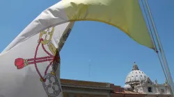 Le drapeau du Vatican flotte sur le dôme de la basilique Saint-Pierre. / Bohumil Petrik/CNA.