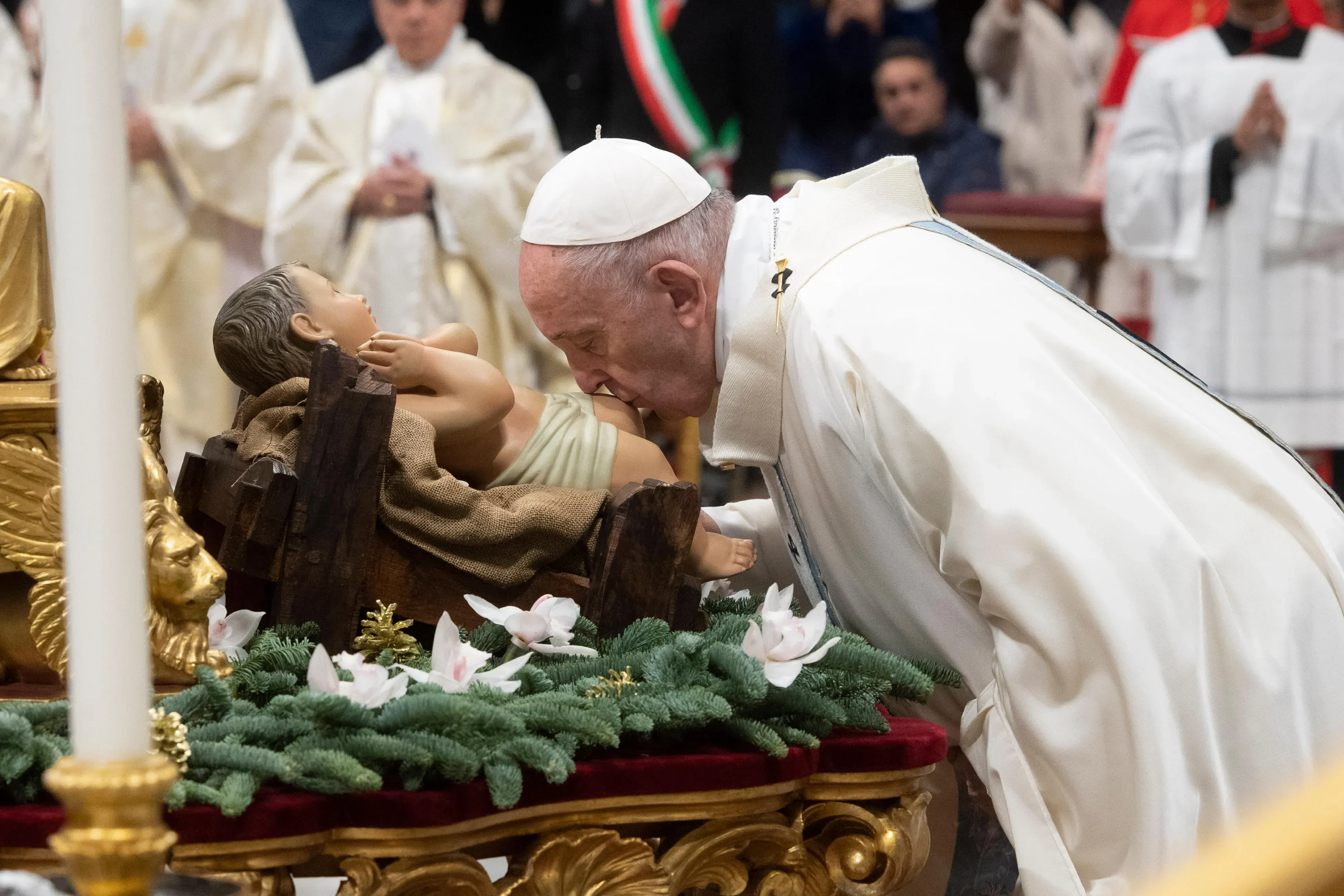 Le pape François célèbre la messe en la solennité de Marie Mère de Dieu, le 1er janvier 2020. Vatican Media