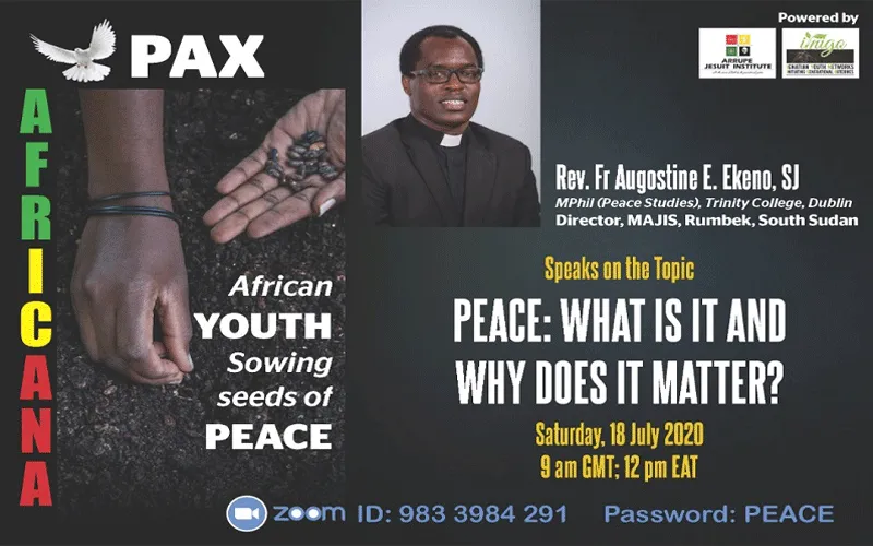 Une affiche annonçant le webinaire de samedi qui se concentrera sur le rôle de la jeunesse dans le processus de paix en Afrique. Jésuites en Afrique et à Madagascar (JCAM)