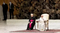 L'audience générale du Pape François dans la salle Paul VI au Vatican, le 24 novembre 2021. Daniel Ibáñez/CNA. / 