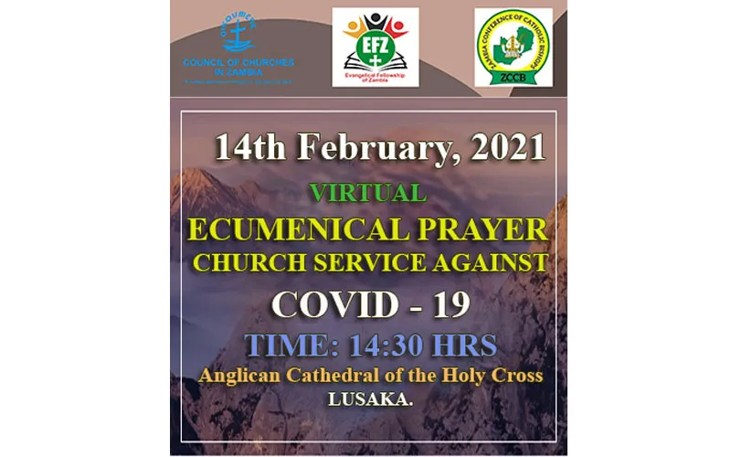 Logo du service de prière œcuménique prévu pour le dimanche 14 février dans la cathédrale anglicane de la Sainte-Croix, à Lusaka. Conseil des Églises de Zambie (CCZ)