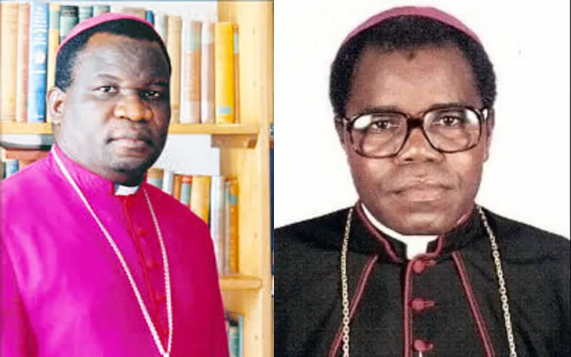L'évêque émérite Mgr Michael Dixon Bhasera (à droite) et Mgr Robert Christopher Ndhlovu (à gauche), l'administrateur apostolique du diocèse du Zimbabwe.